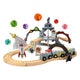 Set treno spaziale in legno Bigjigs - 40 pezzi.