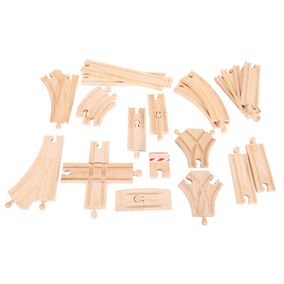 Bigjigs Set di espansione delle rotaie in legno, 25dlg.