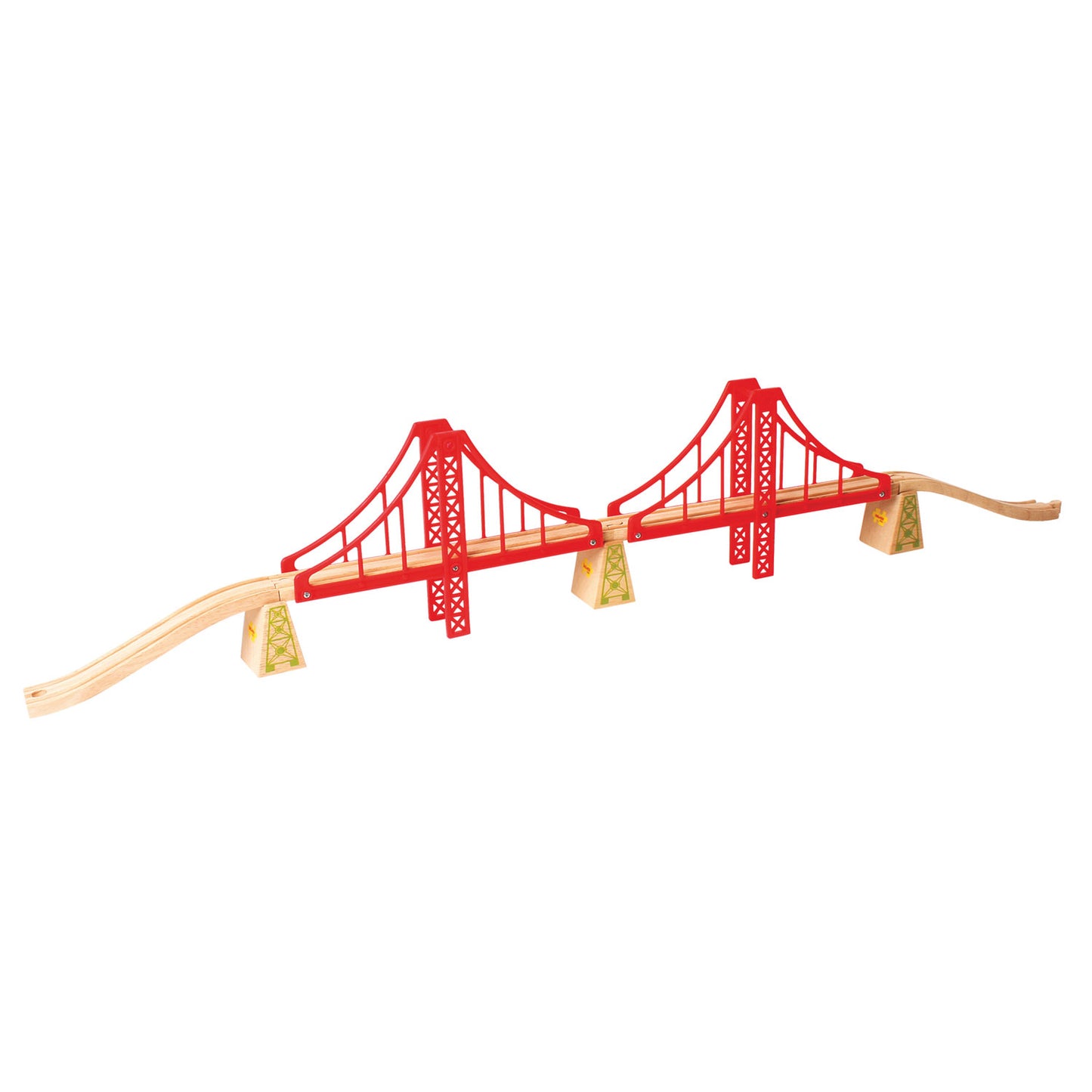 Puente de doble suspensión BigJigs Wooden Railen, 7dlg.