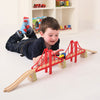 Puente de doble suspensión BigJigs Wooden Railen, 7dlg.