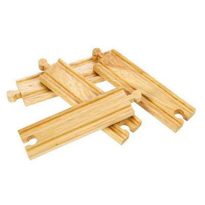 Binari in legno Bigjigs - dritti, 4 pz.