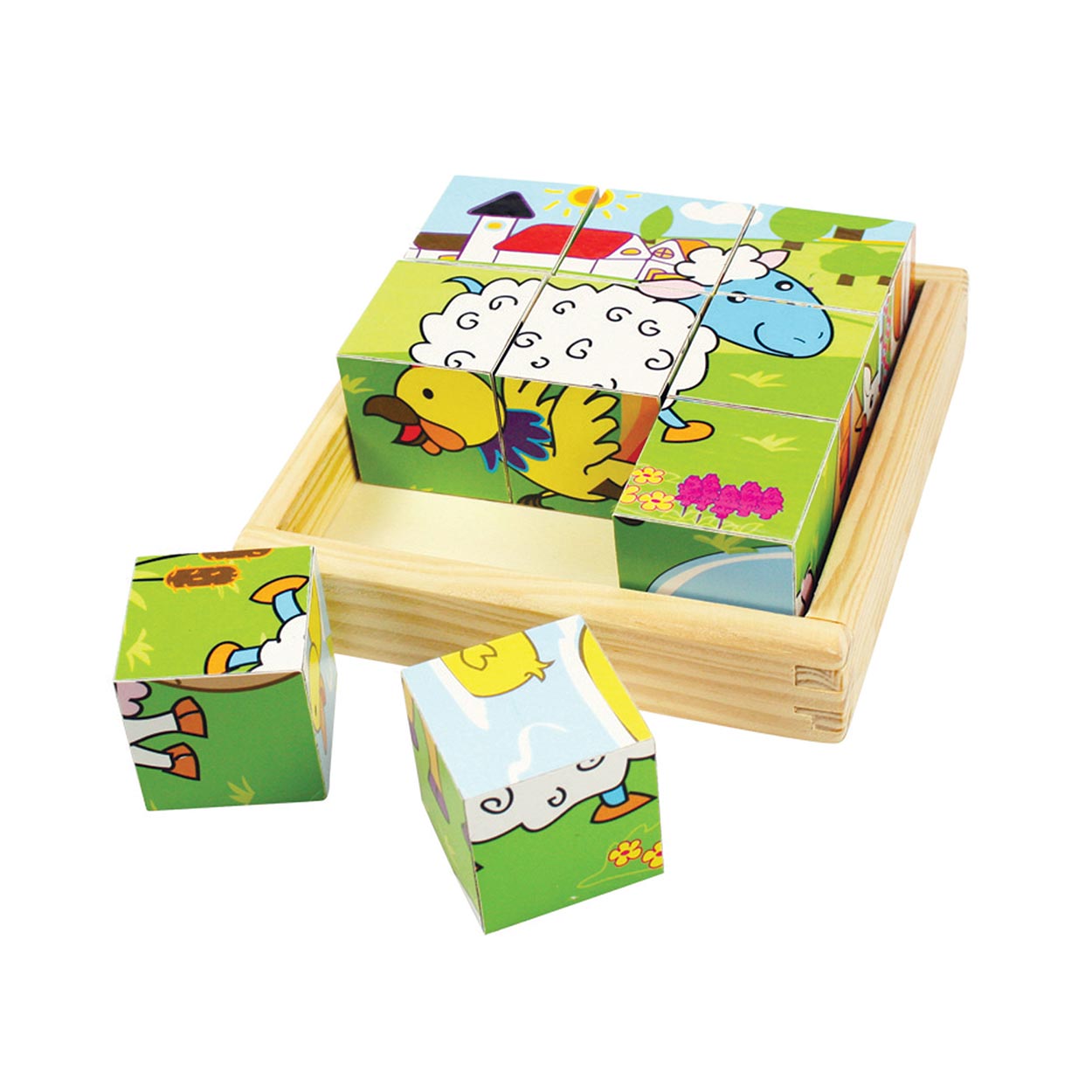 Bigjigs animales de granja bloquean rompecabezas