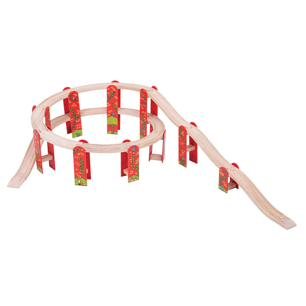 Bigjigs Wooden Rails Expansion Set di viadotto, 27dlg.