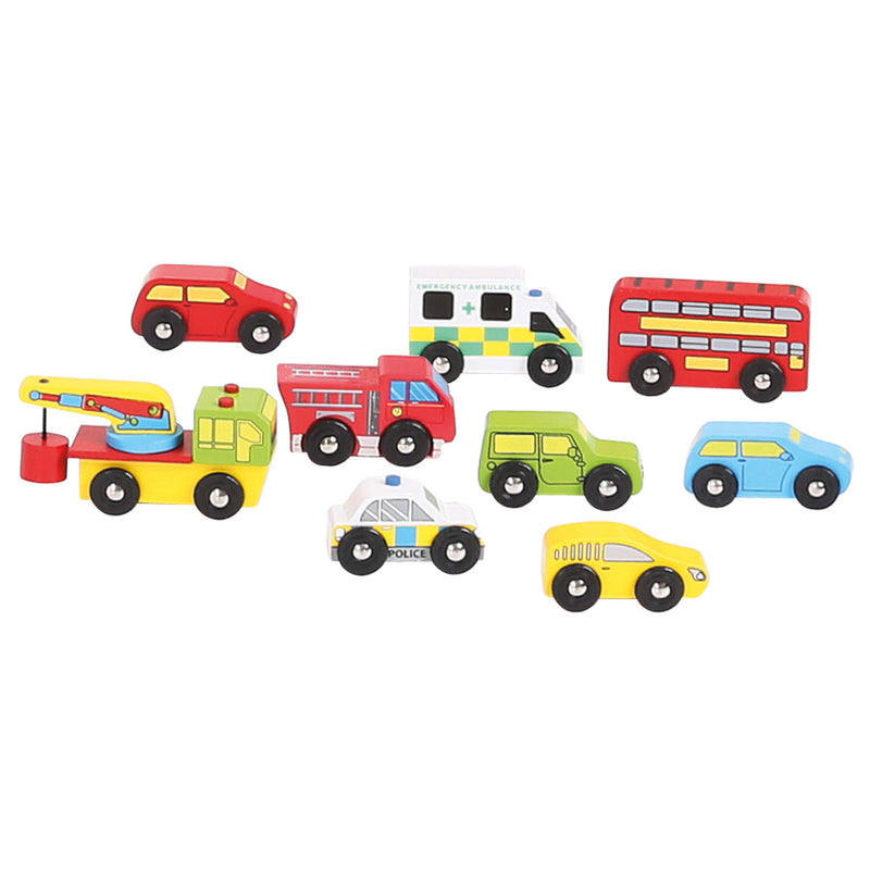Bigjigs rail bigjigs houten voertuigen, 9st.