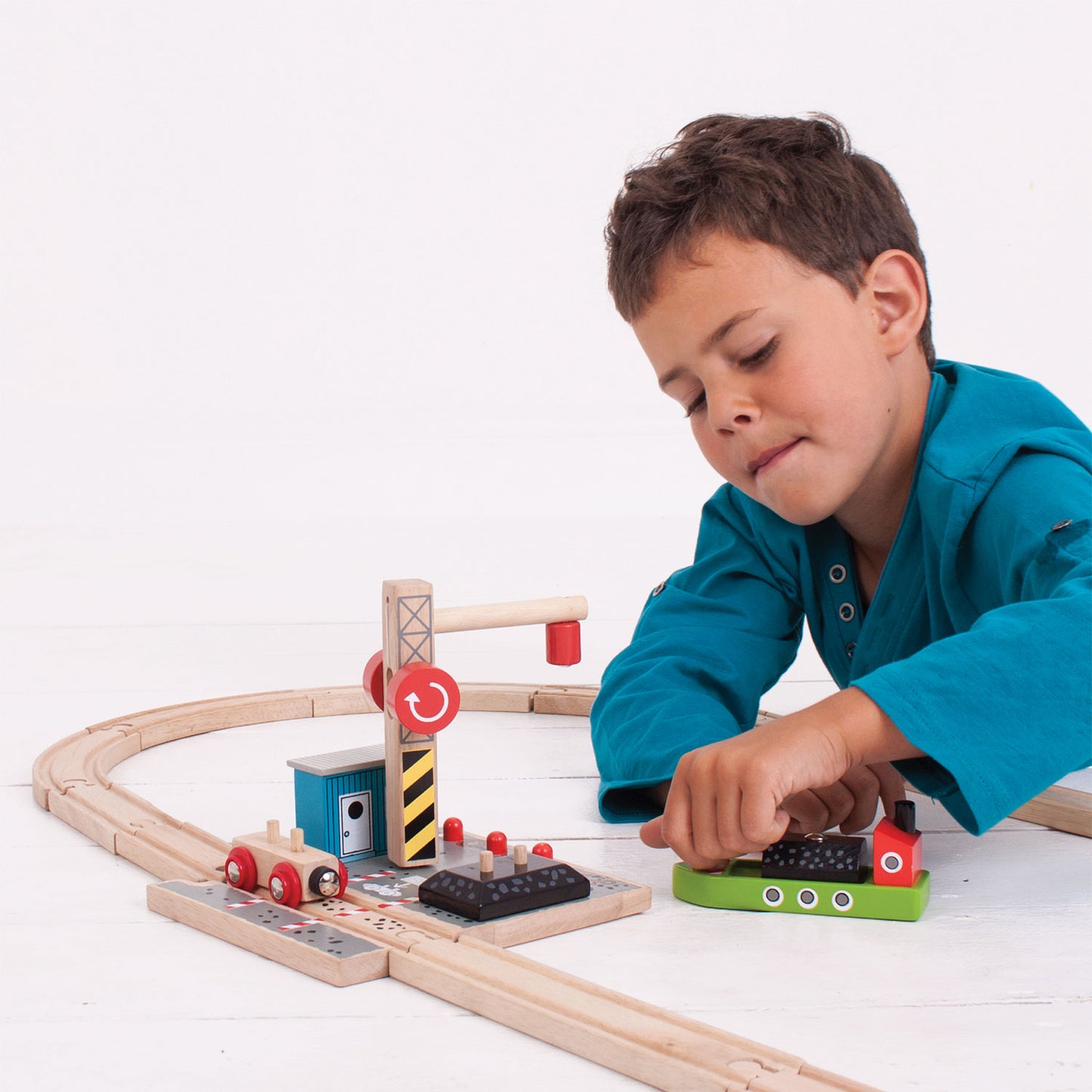 Bigjigs houten rails - laadstation steenkool
