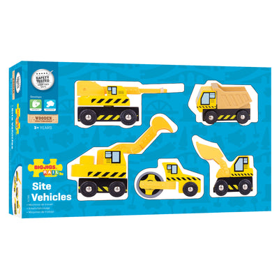 Veicoli da lavoro in legno di bigjigs, 5 °.