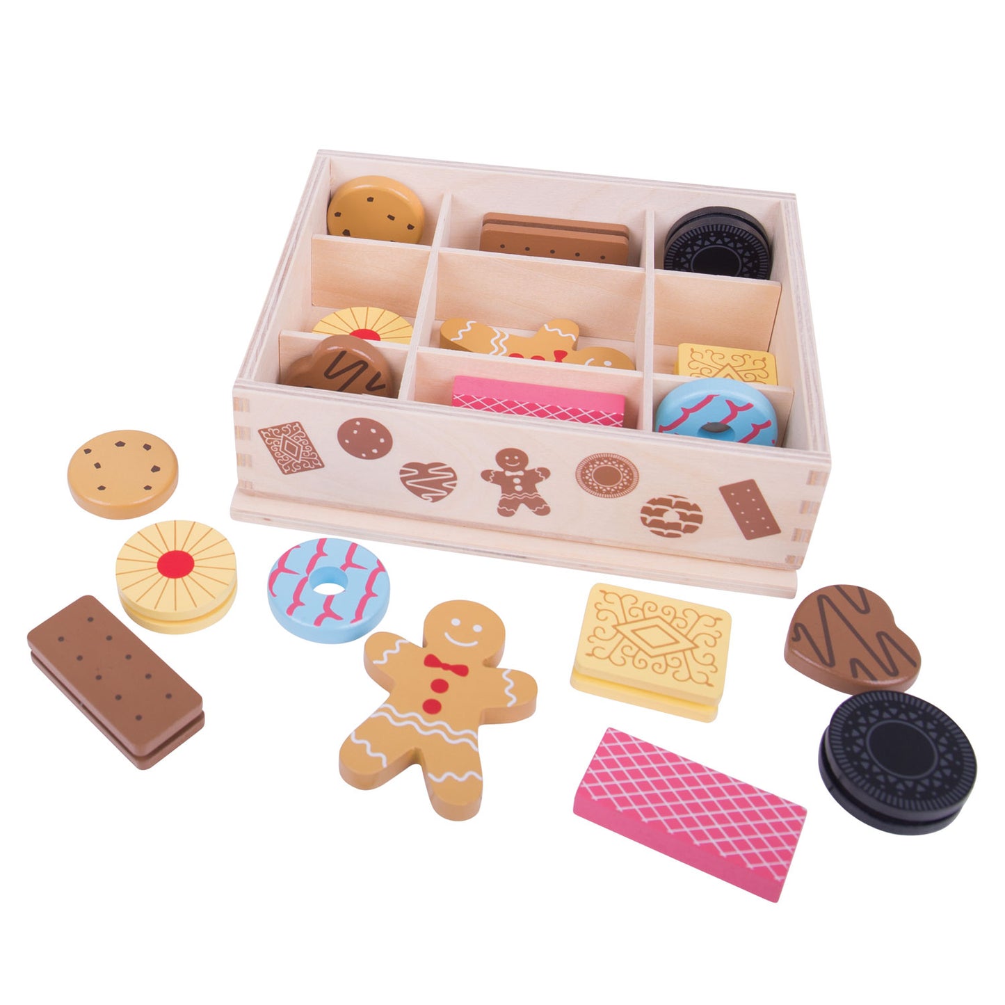 Caja de madera BigJigs con galletas