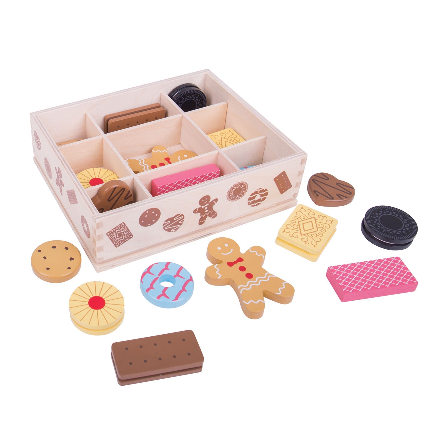 Caja de madera BigJigs con galletas