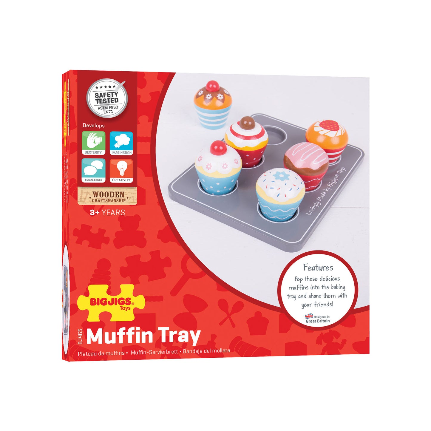 Set di muffin in legno di bigjigs