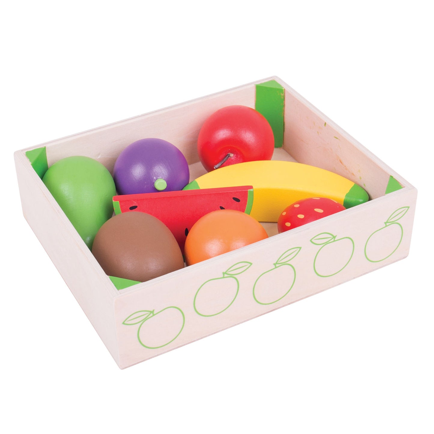 Bigjigs Box in legno con frutta, 9dlg.