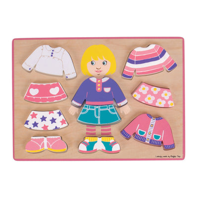 Bigjigs Wooden Dressen Puzzle Girl, 10st.