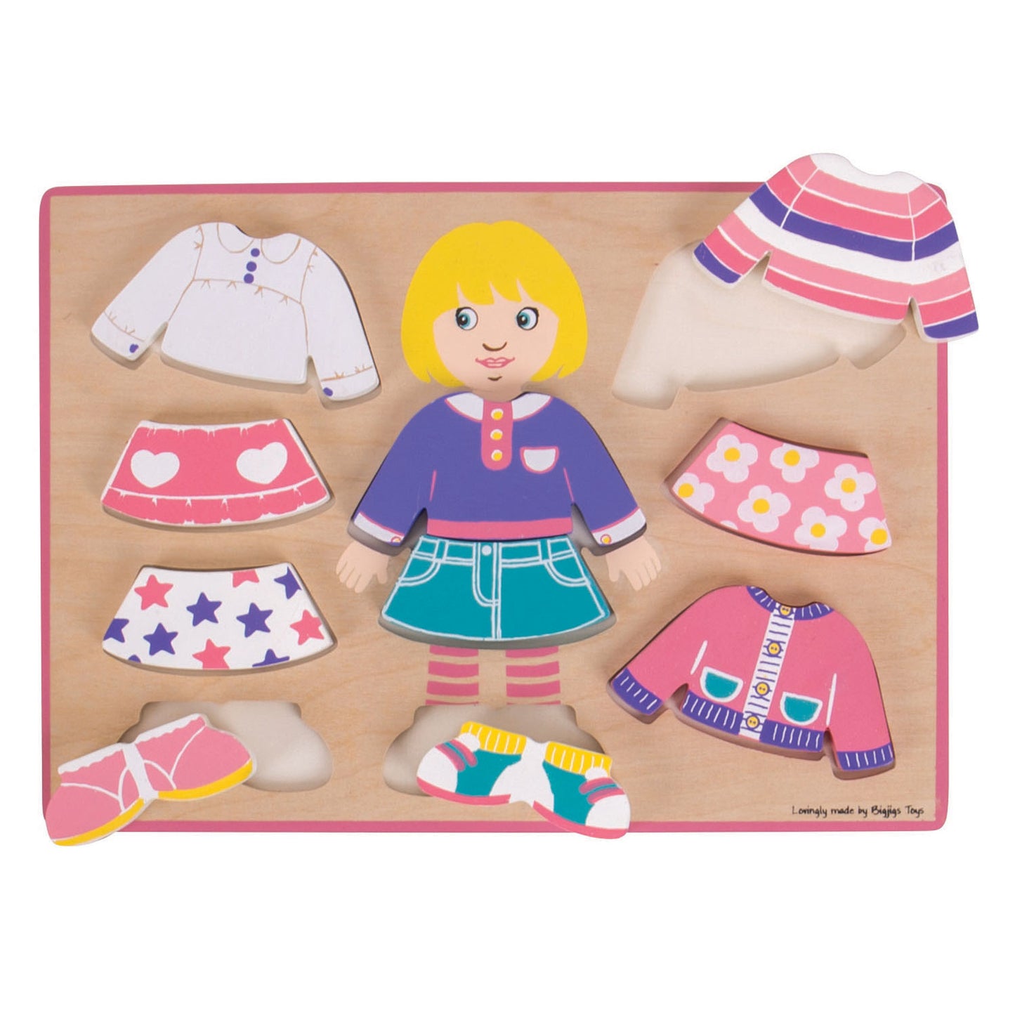 Bigjigs Wooden Dressen Puzzle Girl, 10st.