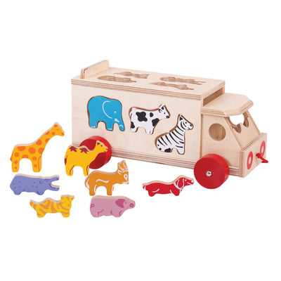 Bigjigs Wooden Forma Box Truck, 11dlg.