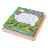 Bigjigs Block Block Puzzle Farm Animals - afbeelding 1