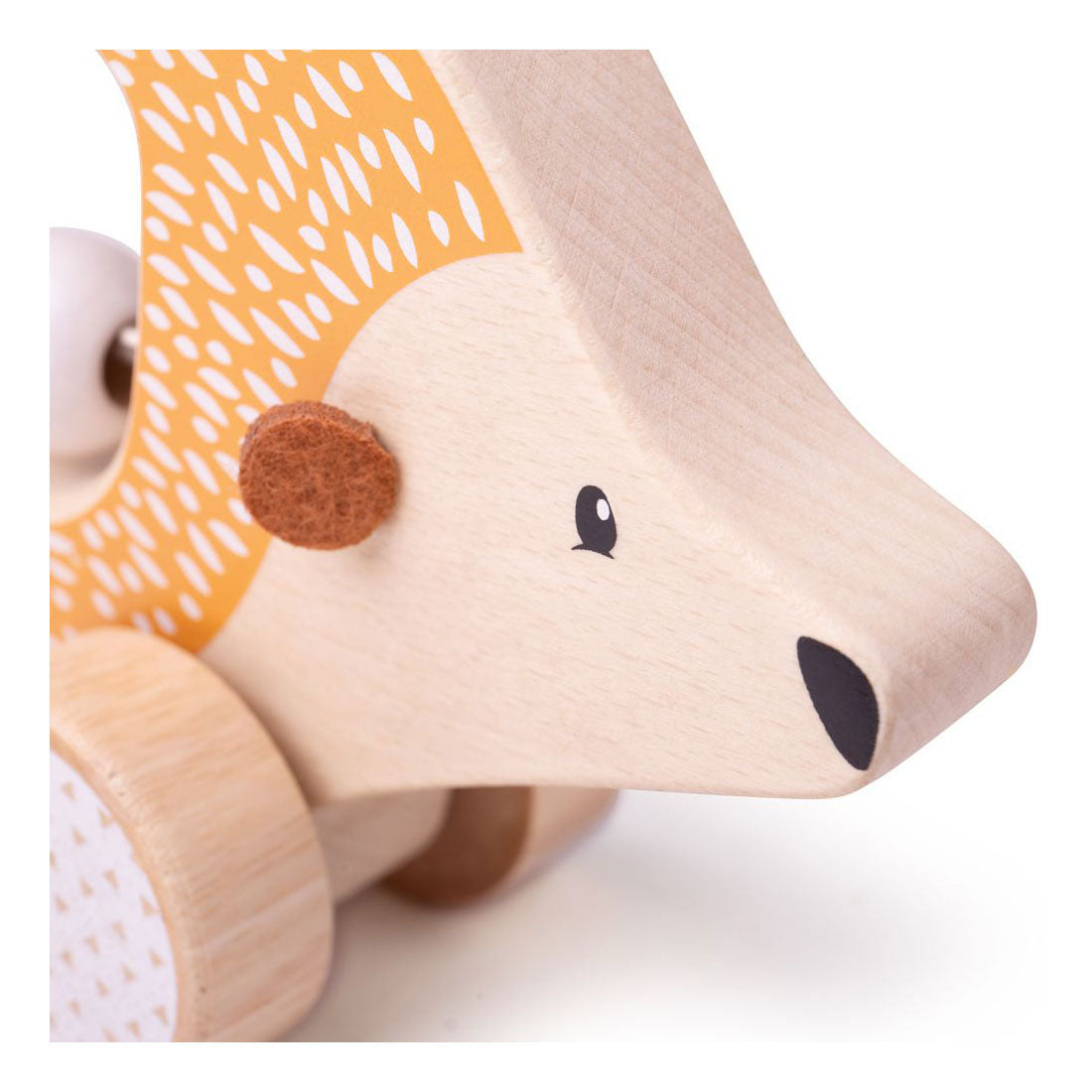 Bigjigs houten duw egel, 100%fsc