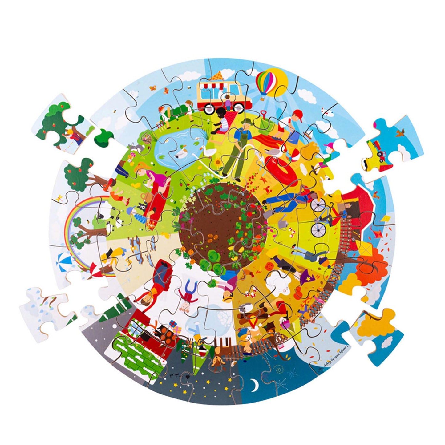 Bigjigs puzzel 4 seizoenen rond - 2+jr