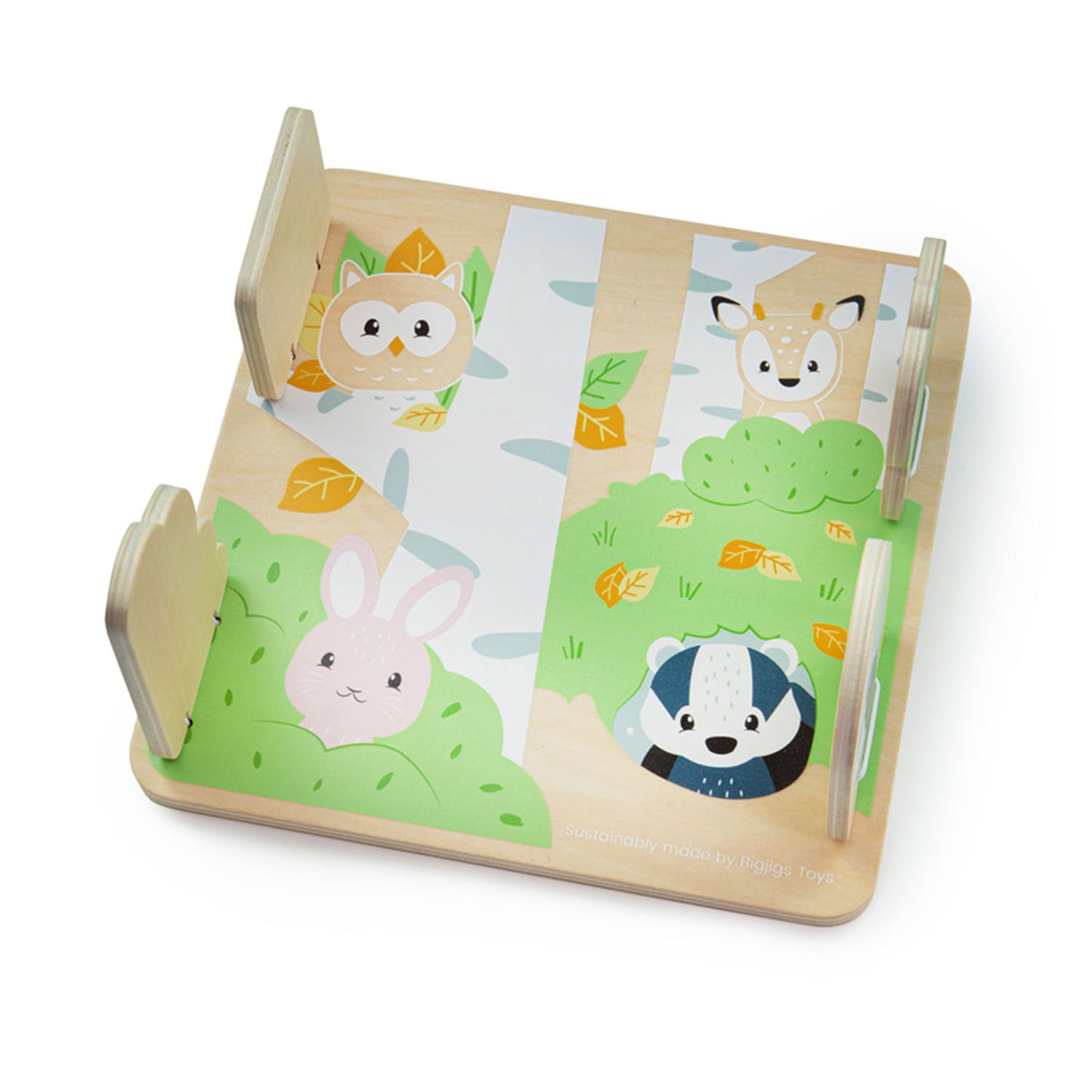 Bigjigs Woodland Wooden Hide and Busce Puzzle