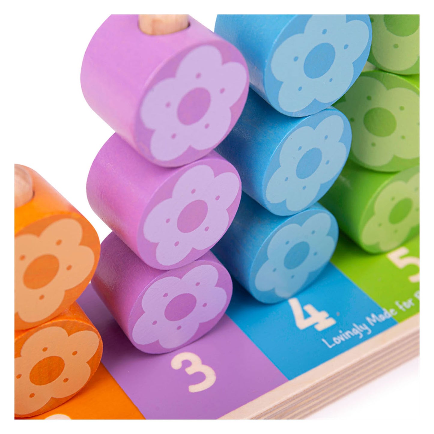 Bigjigs Flores de juego de apilamiento de madera, 16dlg.