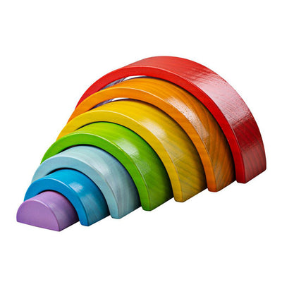 Bigjigs pequeño juego de apilamiento de arco iris de madera, 11dlg.