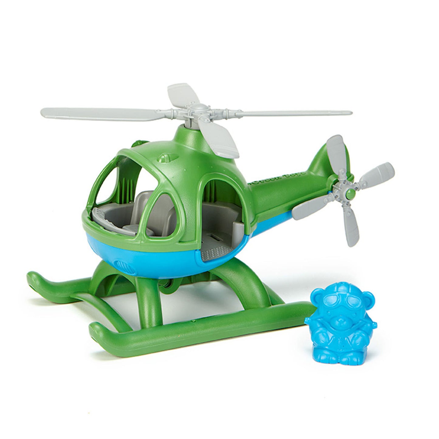 Juguetes verdes helicópter reciclado verde