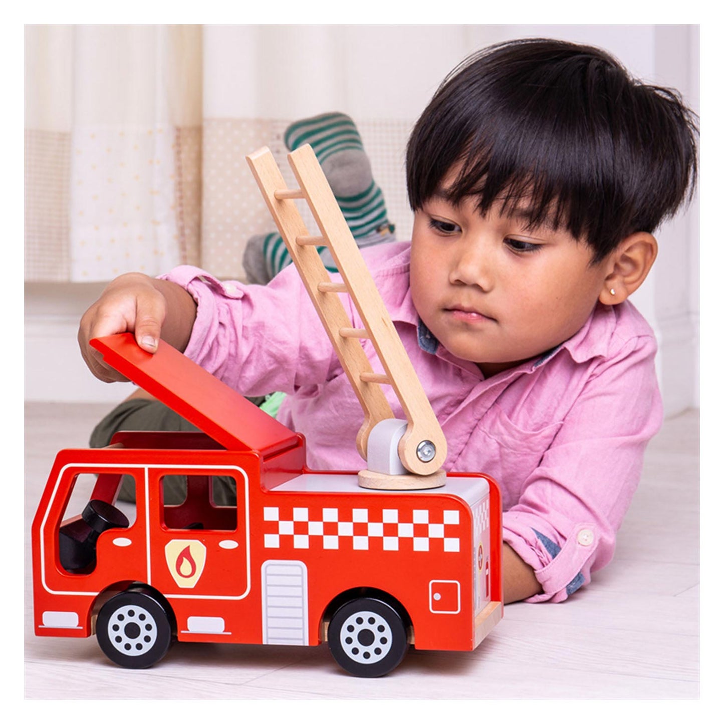 Bigjigs houten brandweerwagen
