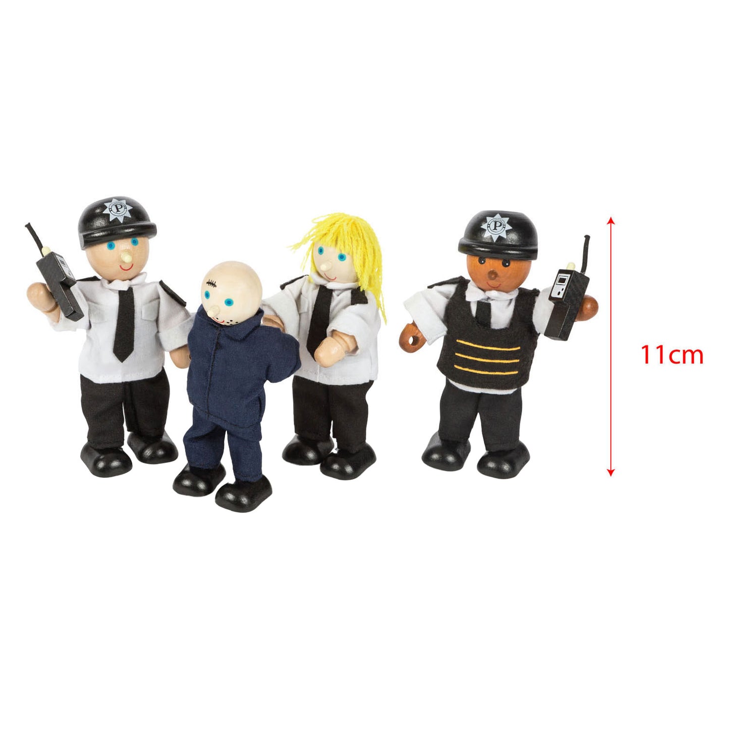 Tidlo Wooden Dollhouse Dolls Police e Crook, 4st.