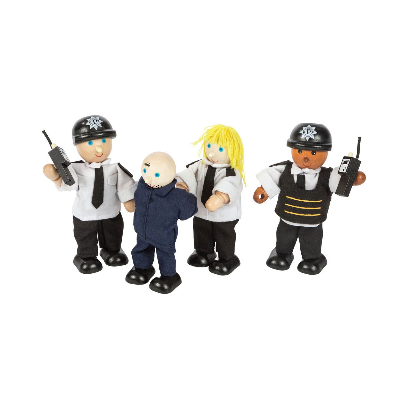 Tidlo Wooden Dollhouse Dolls Police e Crook, 4st.