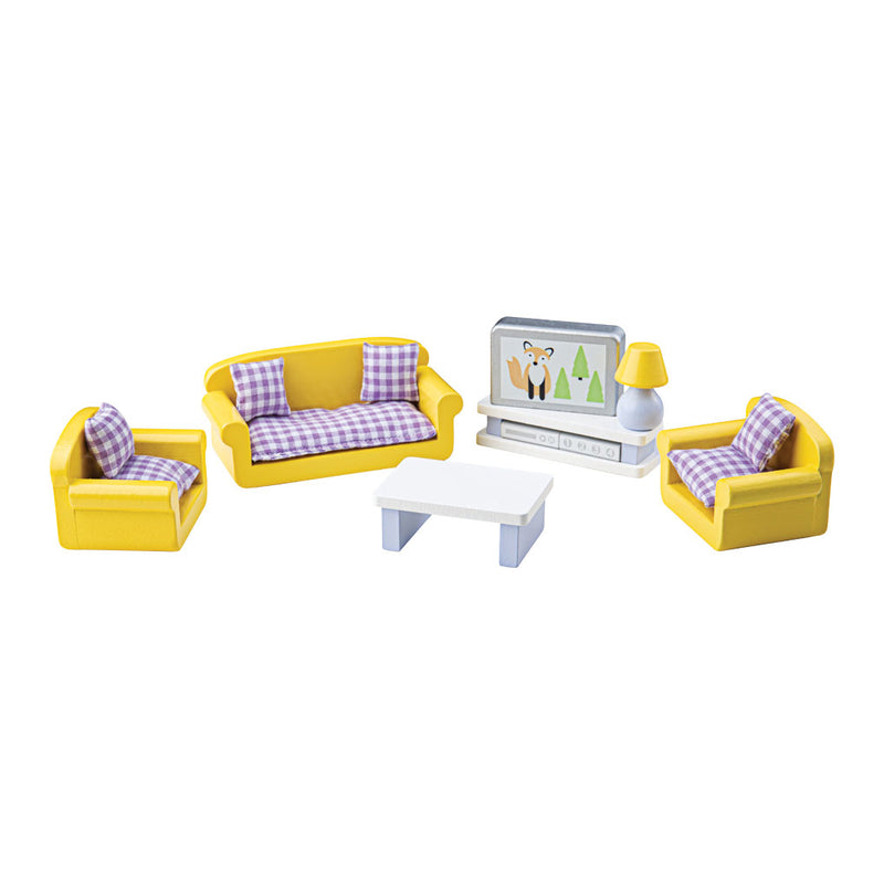 Tidlo Wooden Doll House Mobili soggiorno, 9dlg.