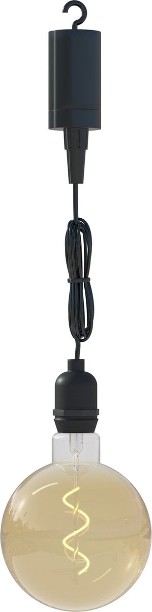 Lampada a sospensione per esterno Calex - illuminazione da esterno a sospensione a batteria - oro - sorgente luminosa a filamento - nero