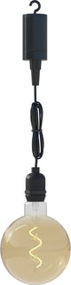 Calex hanglamp voor buiten - pendel buitenverlichting op batterij - goud - filament lichtbron - zwart