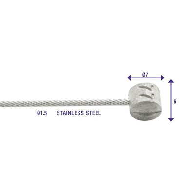 Cables internos de freno Elvedes 2250mm acero inoxidable Slick Ø1.5mm T-pezón (100 piezas)