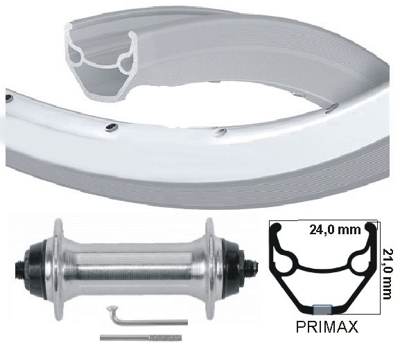 Ruota anteriore kgs da 28 pollici (622) cerchio Mach-1 ER-10 Silver Failure Hub