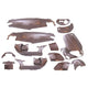 Corredor de almacenamiento de borde hasta el año de construcción 08-2005 Audi Brown Metallic de 15 piezas