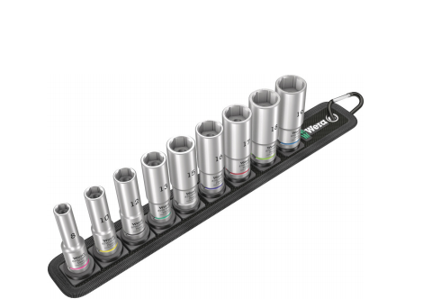Wera belt b deep 1 doppen set, met 3 8 -aandrijving, 9‑delig dopsleutel (zwart)