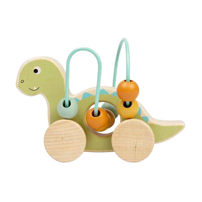 Bigjigs figura de empuje de madera diplodocus con marco de cuentas