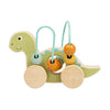 Bigjigs figura de empuje de madera diplodocus con marco de cuentas