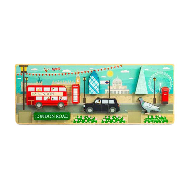 Bigjigs Wooden London Chunky Puzzle, 8st.