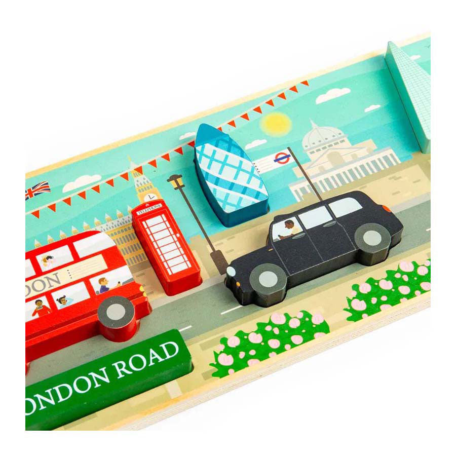 Bigjigs houten londen chunky puzzel, 8st.