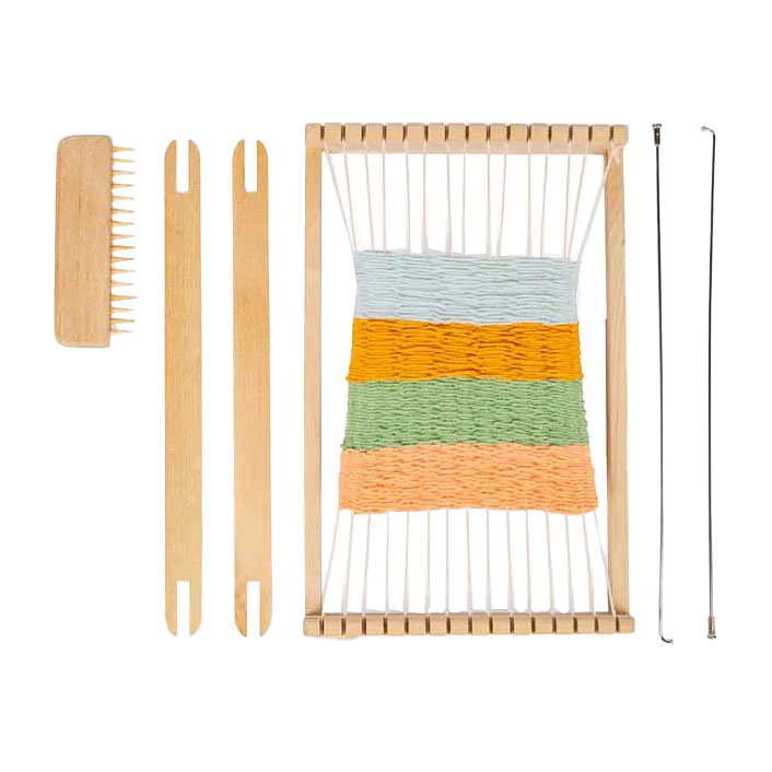 Bigjigs houten weefraam set, 10dlg.