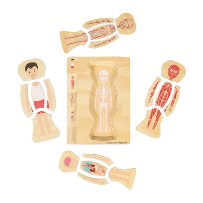 Bigjigs in legno anatomiepuzzel - ragazzo, 26st.
