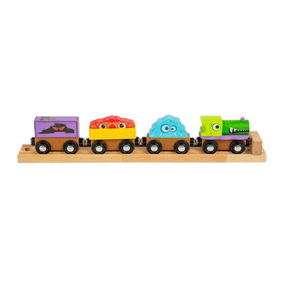 Bigjigs Wooden Monster Train, 4dlg.