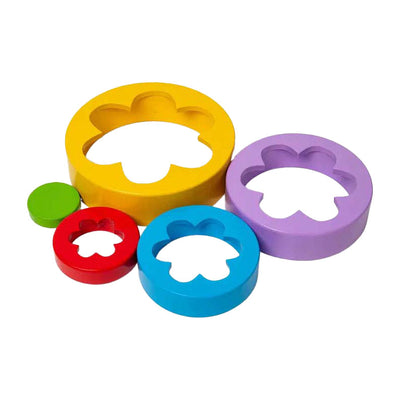 Torre de flores de madera BigJigs, 5dlg.