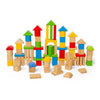 Bloques de construcción de color bigjigs de madera, 80dlg.