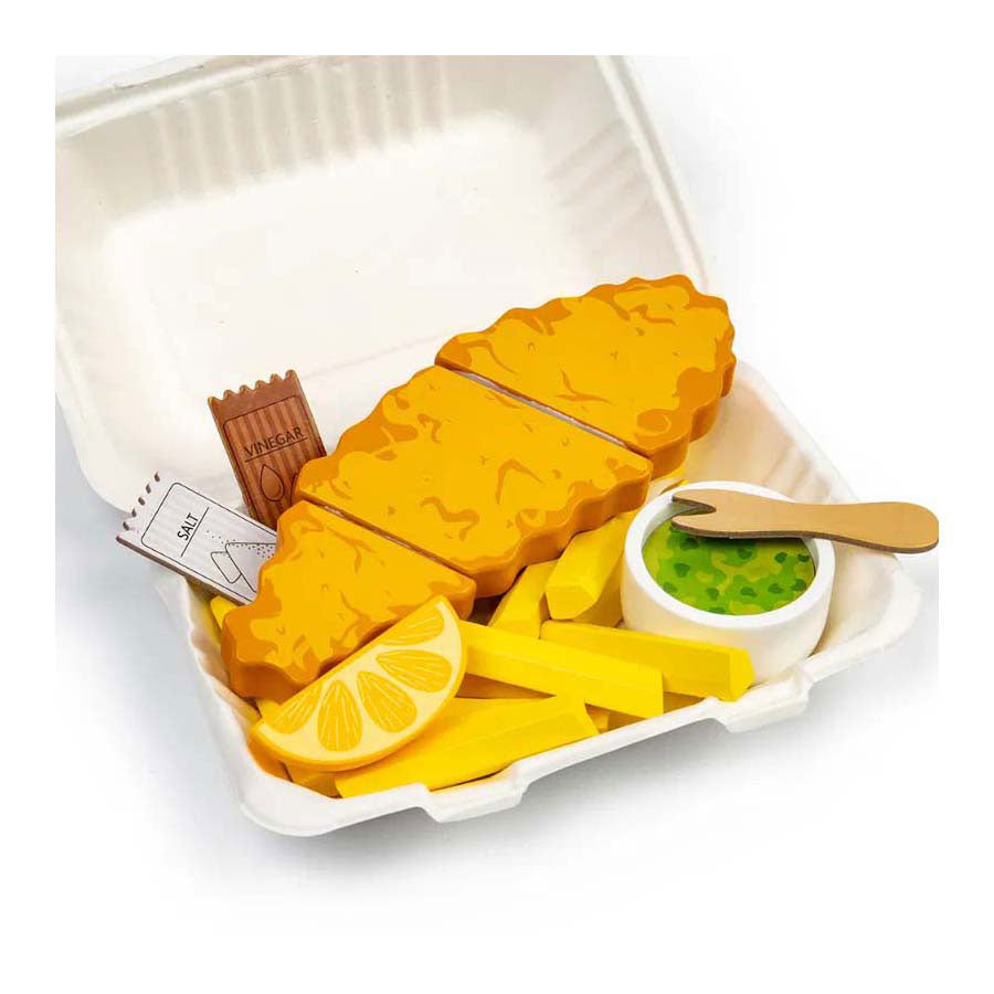 Bigjigs Wooden Fish and Fries Play, 26dlg.