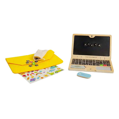 BigJigs Wooden Toy Laptop Set, 95dlg.