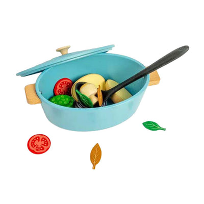 Bigjigs houten stoofpannen speelset, 17dlg.
