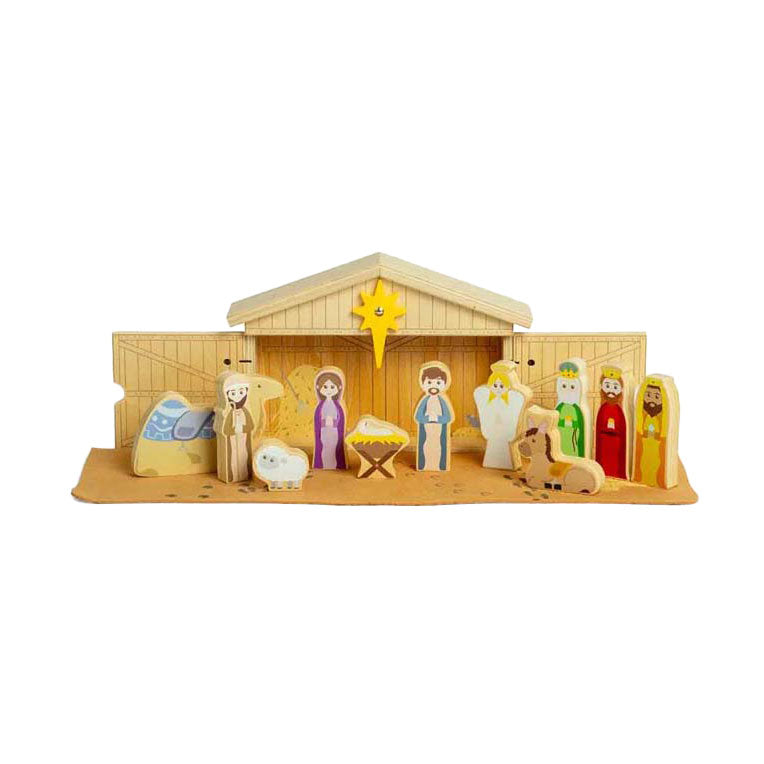 BigJigs Wooden Nativity Scene Set, 13dlg.