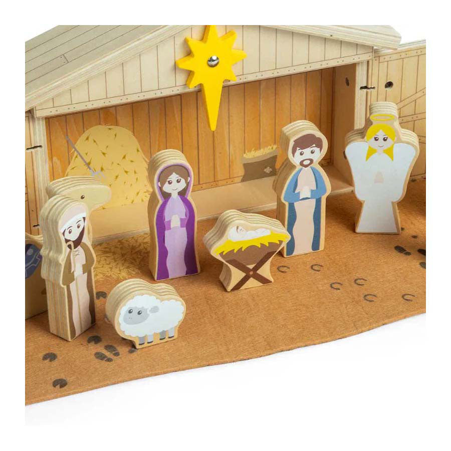 BigJigs Wooden Nativity Scene Set, 13dlg.