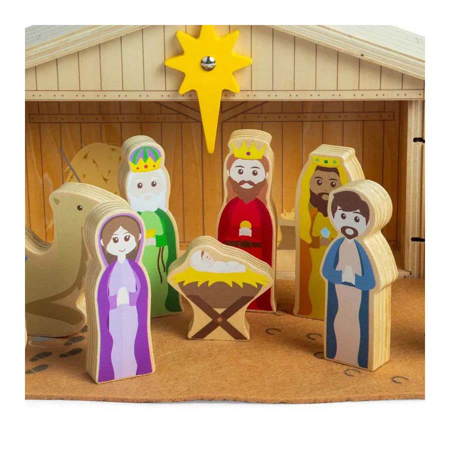 BigJigs Wooden Nativity Scene Set, 13dlg.