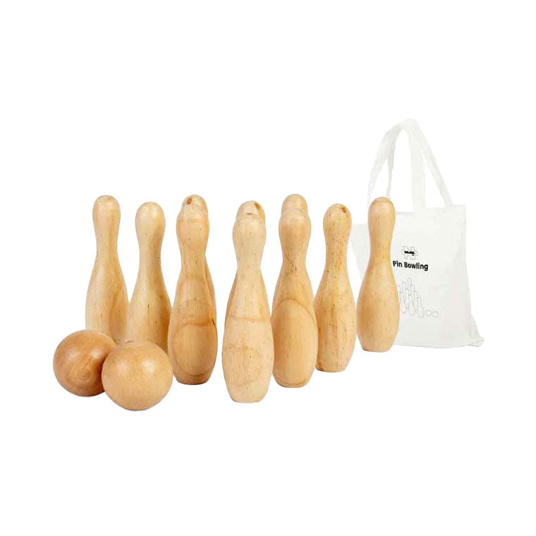 Set di bowling in legno Bigjigs, 12dlg.